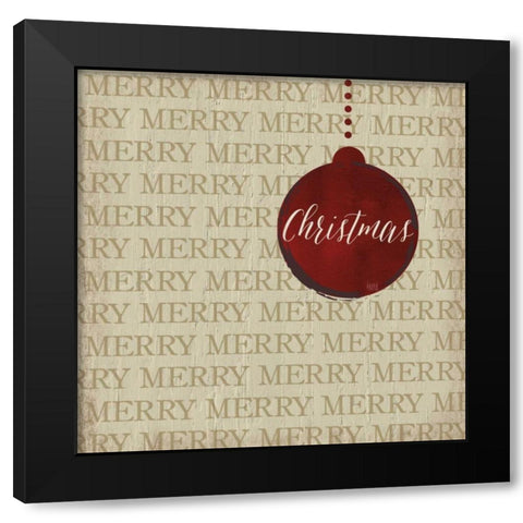 Christmas Ornaments I Black Modern Wood Framed Art Print with Double Matting by hartworks