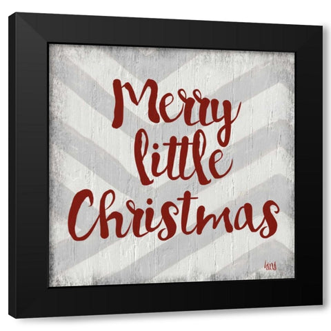 Chevron Christmas I Black Modern Wood Framed Art Print with Double Matting by hartworks