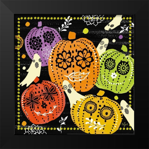 Pumpkin Patch II Black Modern Wood Framed Art Print by Lyon, Rebecca