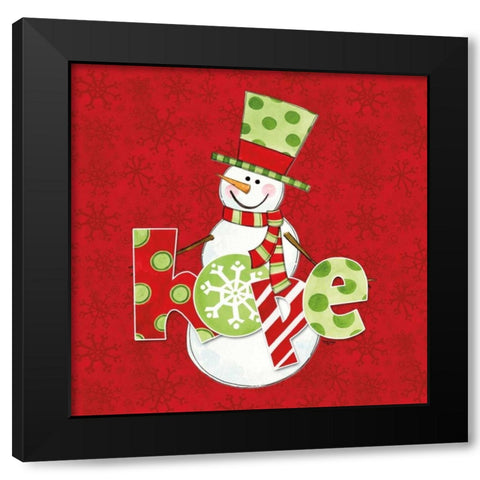 Winter Wonderland Snowmen IV Black Modern Wood Framed Art Print by Reed, Tara