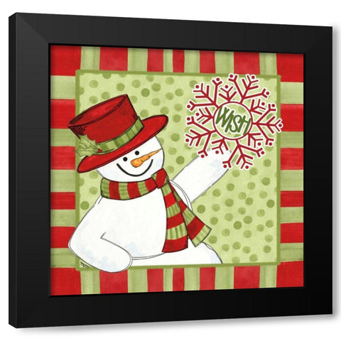 Sentimental Snowmen I Black Modern Wood Framed Art Print with Double Matting by Reed, Tara