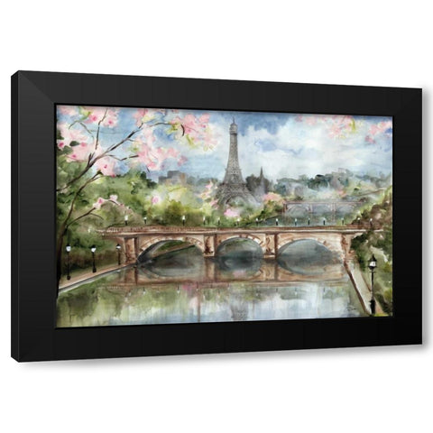 A Spring Day in Paris Black Modern Wood Framed Art Print by Tre Sorelle Studios