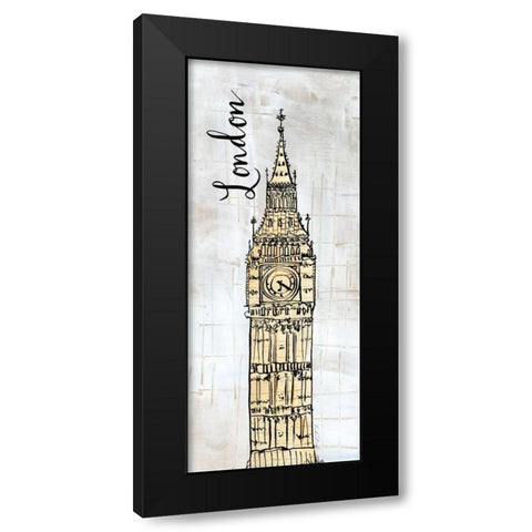 Around the World Panel III Black Modern Wood Framed Art Print with Double Matting by Dundon, Caitlin