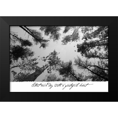 Start Each Day Black Modern Wood Framed Art Print by Romita, Denise