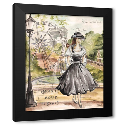 Springtime Paris Fashion II Black Modern Wood Framed Art Print by Tre Sorelle Studios