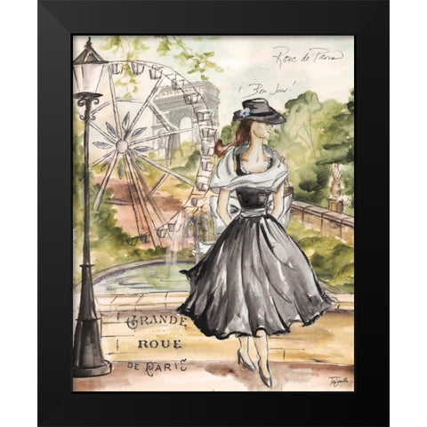 Springtime Paris Fashion II Black Modern Wood Framed Art Print by Tre Sorelle Studios