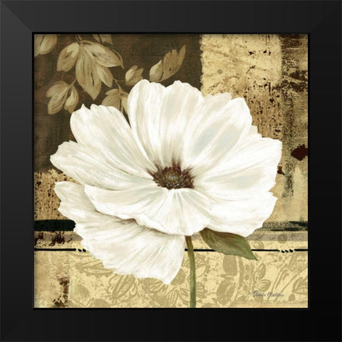 Poppies in Grey I Black Modern Wood Framed Art Print by Gladding, Pamela
