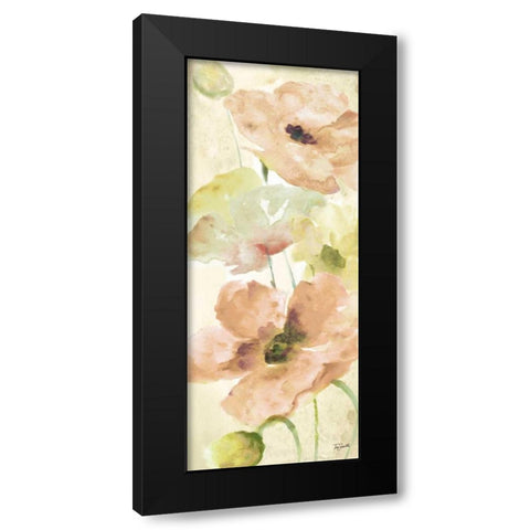 Watercolor Blush Panel II Black Modern Wood Framed Art Print with Double Matting by Tre Sorelle Studios