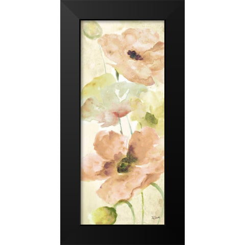 Watercolor Blush Panel II Black Modern Wood Framed Art Print by Tre Sorelle Studios