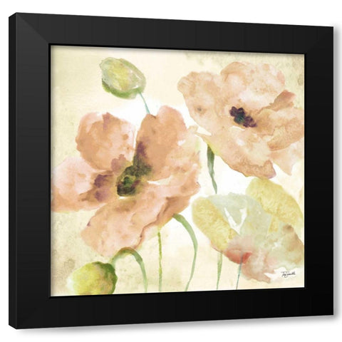 Watercolor Blush II Black Modern Wood Framed Art Print with Double Matting by Tre Sorelle Studios