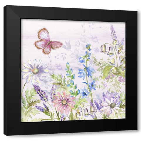 Butterfly  Trail III Black Modern Wood Framed Art Print with Double Matting by Tre Sorelle Studios