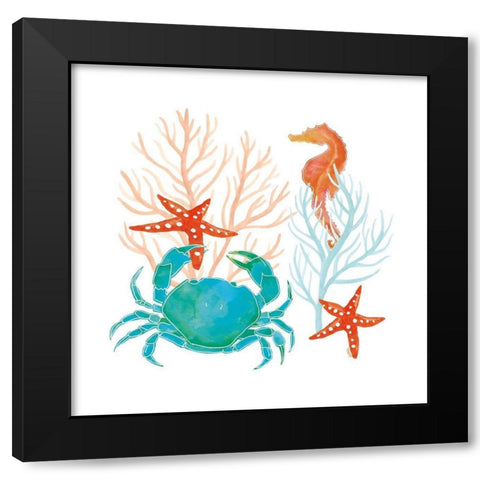 Coral Aqua VII Black Modern Wood Framed Art Print by Reed, Tara