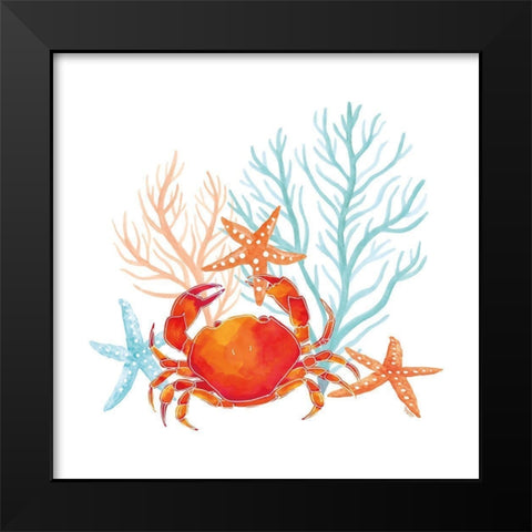 Coral Aqua VIII Black Modern Wood Framed Art Print by Reed, Tara