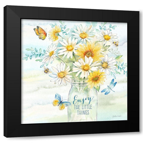 Daisy Days III Black Modern Wood Framed Art Print with Double Matting by Coulter, Cynthia