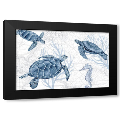 Deep Blue Sea II on White Black Modern Wood Framed Art Print with Double Matting by Reed, Tara