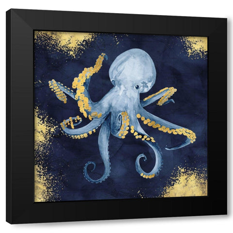 Deep  Blue Sea VI Navy Gold Black Modern Wood Framed Art Print by Reed, Tara