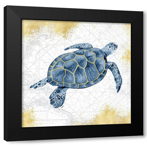 Deep  Blue Sea VII White Gold Black Modern Wood Framed Art Print by Reed, Tara