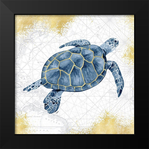 Deep  Blue Sea VII White Gold Black Modern Wood Framed Art Print by Reed, Tara