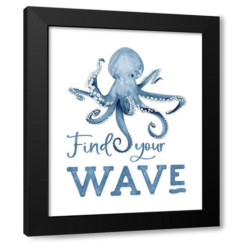 Deep  Blue Sea IX on White Black Modern Wood Framed Art Print by Reed, Tara