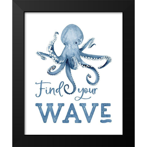 Deep  Blue Sea IX on White Black Modern Wood Framed Art Print by Reed, Tara