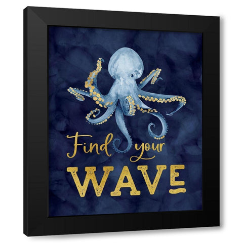 Deep  Blue Sea IX on Navy Black Modern Wood Framed Art Print with Double Matting by Reed, Tara