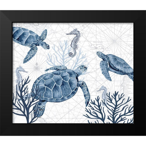 Deep  Blue Sea XIX Black Modern Wood Framed Art Print by Reed, Tara