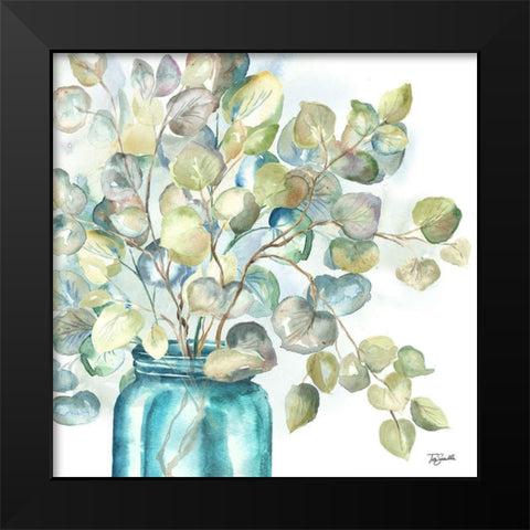 Eucalyptus  in Mason Jar II Black Modern Wood Framed Art Print by Tre Sorelle Studios