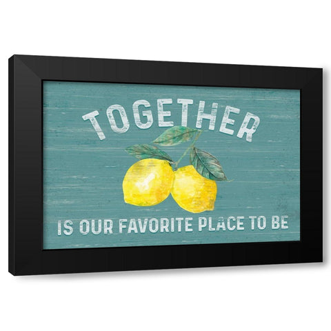 Happy  Thoughts I on Teal Black Modern Wood Framed Art Print by Reed, Tara