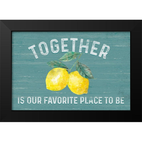 Happy  Thoughts I on Teal Black Modern Wood Framed Art Print by Reed, Tara