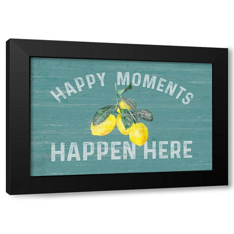 Happy  Thoughts III on Teal Black Modern Wood Framed Art Print by Reed, Tara