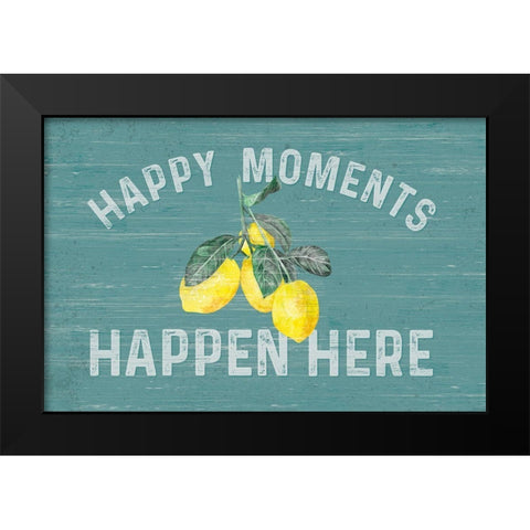 Happy  Thoughts III on Teal Black Modern Wood Framed Art Print by Reed, Tara