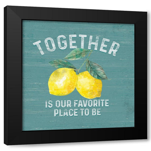 Happy  Thoughts V on Teal Black Modern Wood Framed Art Print by Reed, Tara