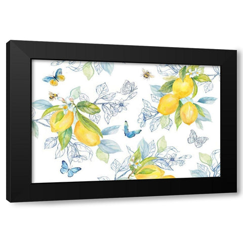Lemon Sketch Book I Black Modern Wood Framed Art Print with Double Matting by Coulter, Cynthia