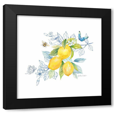 Lemon Sketch Book III Black Modern Wood Framed Art Print with Double Matting by Coulter, Cynthia