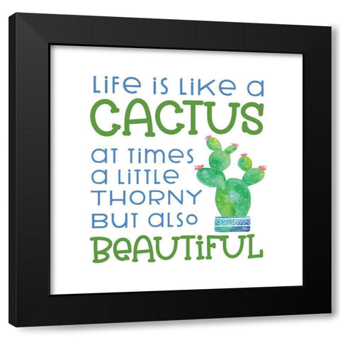 Playful Cactus IV Black Modern Wood Framed Art Print with Double Matting by Reed, Tara