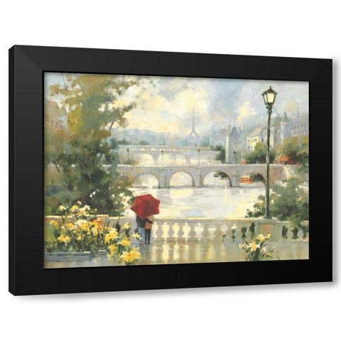 Paris Mist Black Modern Wood Framed Art Print with Double Matting by Simandle, Marilyn