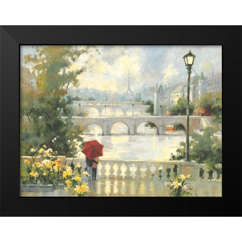 Paris Mist Black Modern Wood Framed Art Print by Simandle, Marilyn