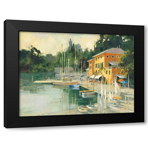 Portofino Heights Black Modern Wood Framed Art Print with Double Matting by Simandle, Marilyn