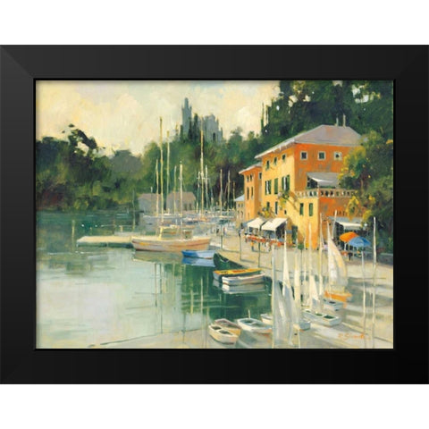 Portofino Heights Black Modern Wood Framed Art Print by Simandle, Marilyn