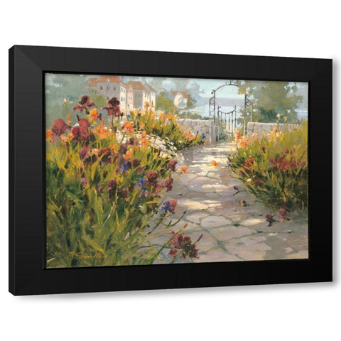 Italian Village Black Modern Wood Framed Art Print with Double Matting by Simandle, Marilyn