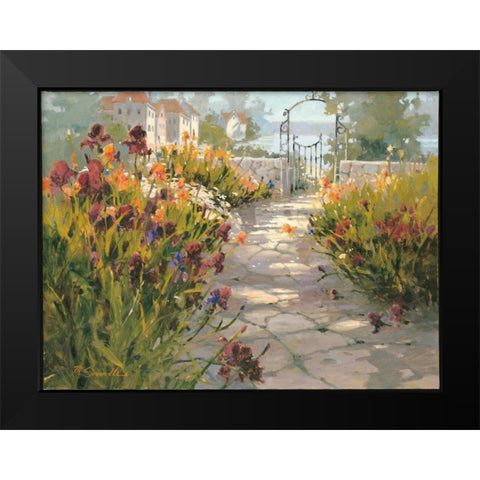 Italian Village Black Modern Wood Framed Art Print by Simandle, Marilyn