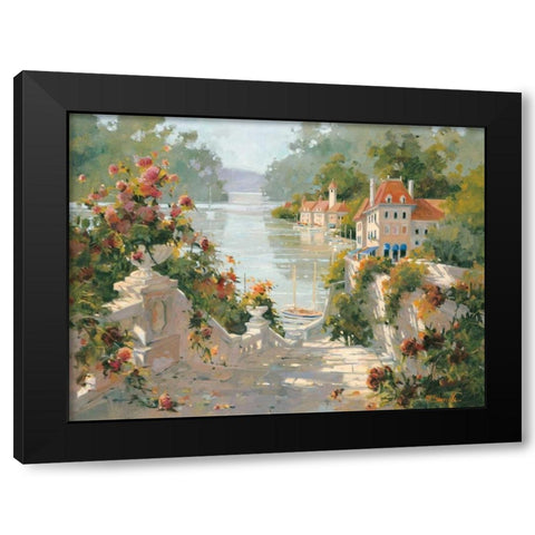 Italian Harbour Black Modern Wood Framed Art Print with Double Matting by Simandle, Marilyn