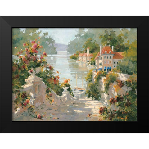 Italian Harbour Black Modern Wood Framed Art Print by Simandle, Marilyn
