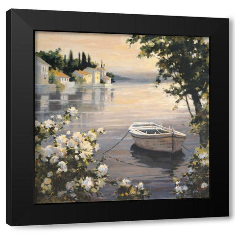 Waters Edge Black Modern Wood Framed Art Print by Simandle, Marilyn