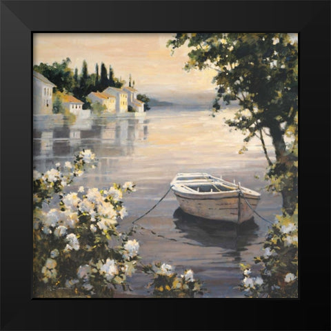 Waters Edge Black Modern Wood Framed Art Print by Simandle, Marilyn