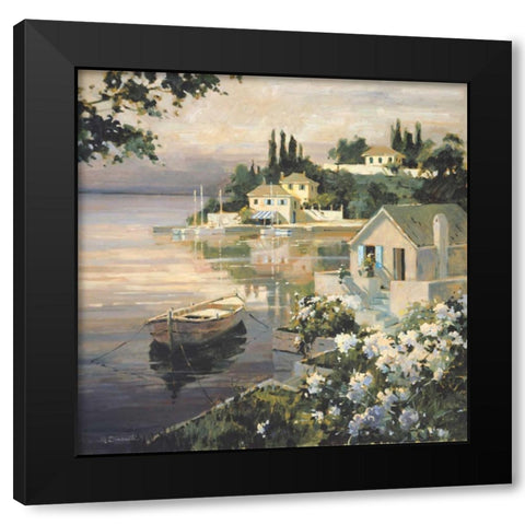 Tranquil Bay Black Modern Wood Framed Art Print with Double Matting by Simandle, Marilyn