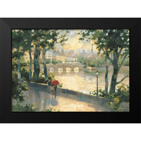 Paris Evening Black Modern Wood Framed Art Print by Simandle, Marilyn