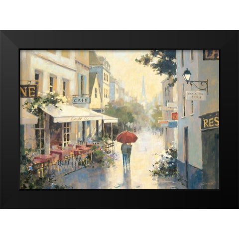Cafe de Ville Black Modern Wood Framed Art Print by Simandle, Marilyn
