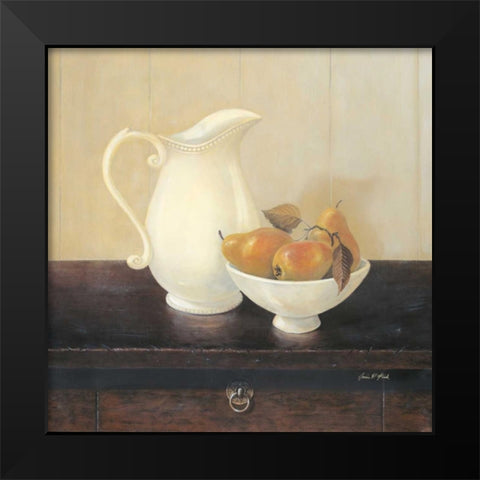 Creamware with Pears Black Modern Wood Framed Art Print by Fisk, Arnie