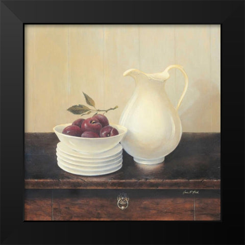 Creamware with Plums Black Modern Wood Framed Art Print by Fisk, Arnie